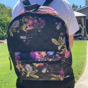 Steve Madden black colorful floral backpack